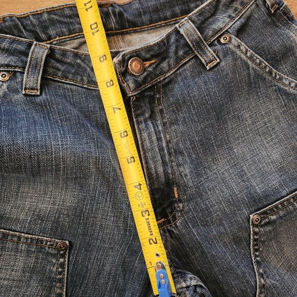 VINTAGE Carhartt Jeans Mens 30x29 Dungaree Logger Blue Double Knee EUC - Picture 4 of 8